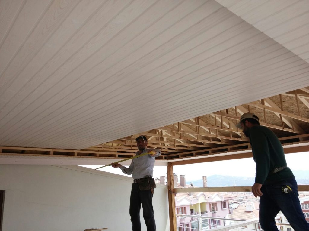 Teras Ahşap Çatı Lambiri Döşeme